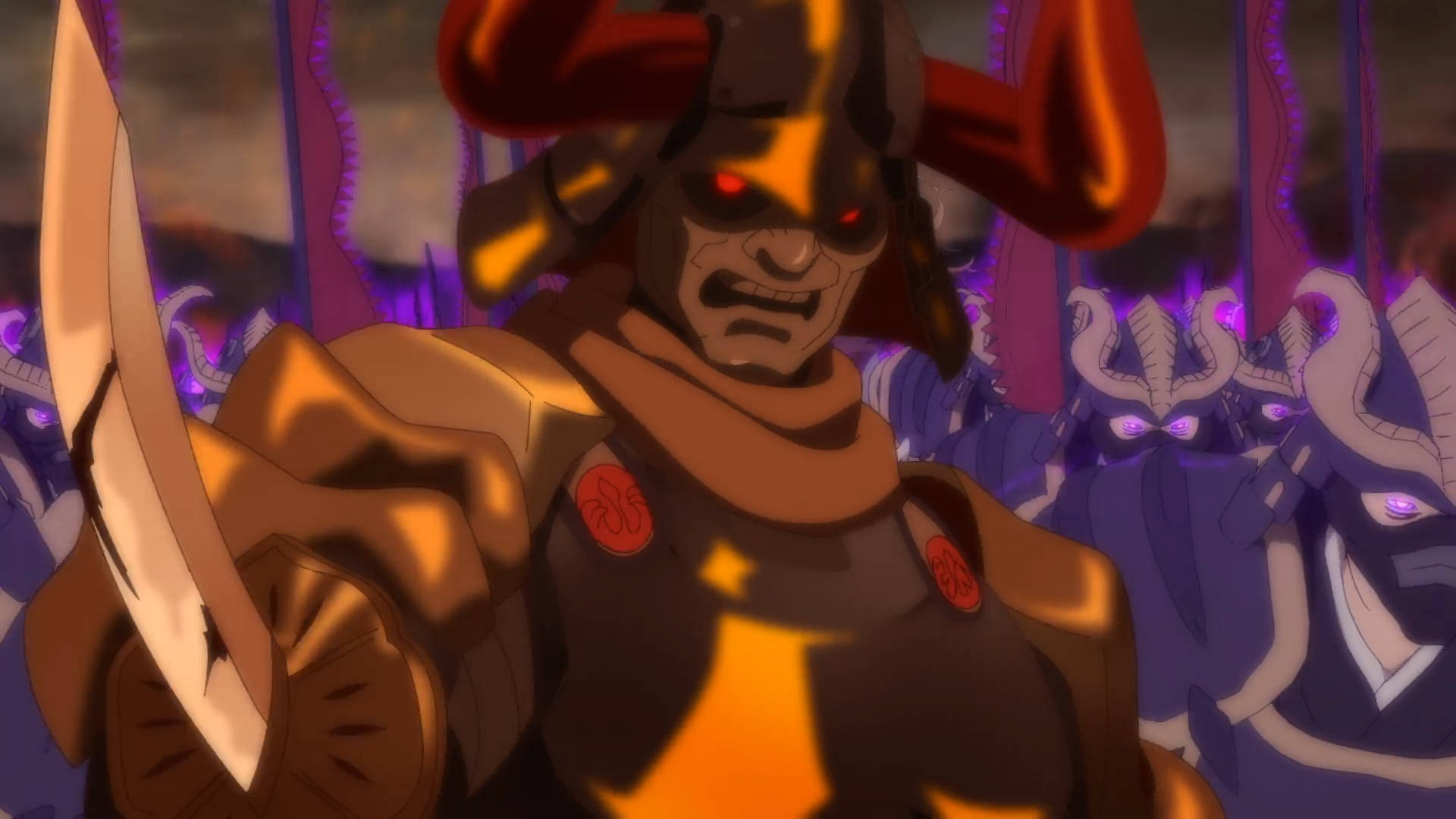 Yasuke, black demon, glowing red eyes, Full HD Desktop Wallpaper