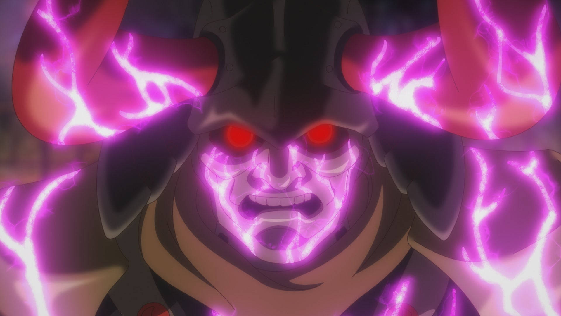 Yasuke, glowing red eyes, purple lightning, Full HD Desktop Wallpaper