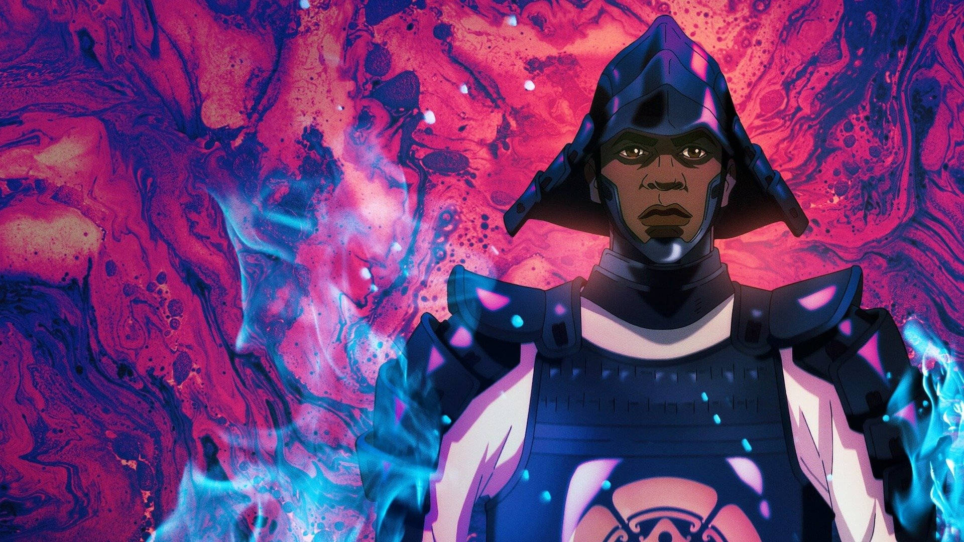 Yasuke, cosmic nebula, magenta, Full HD Desktop Wallpaper