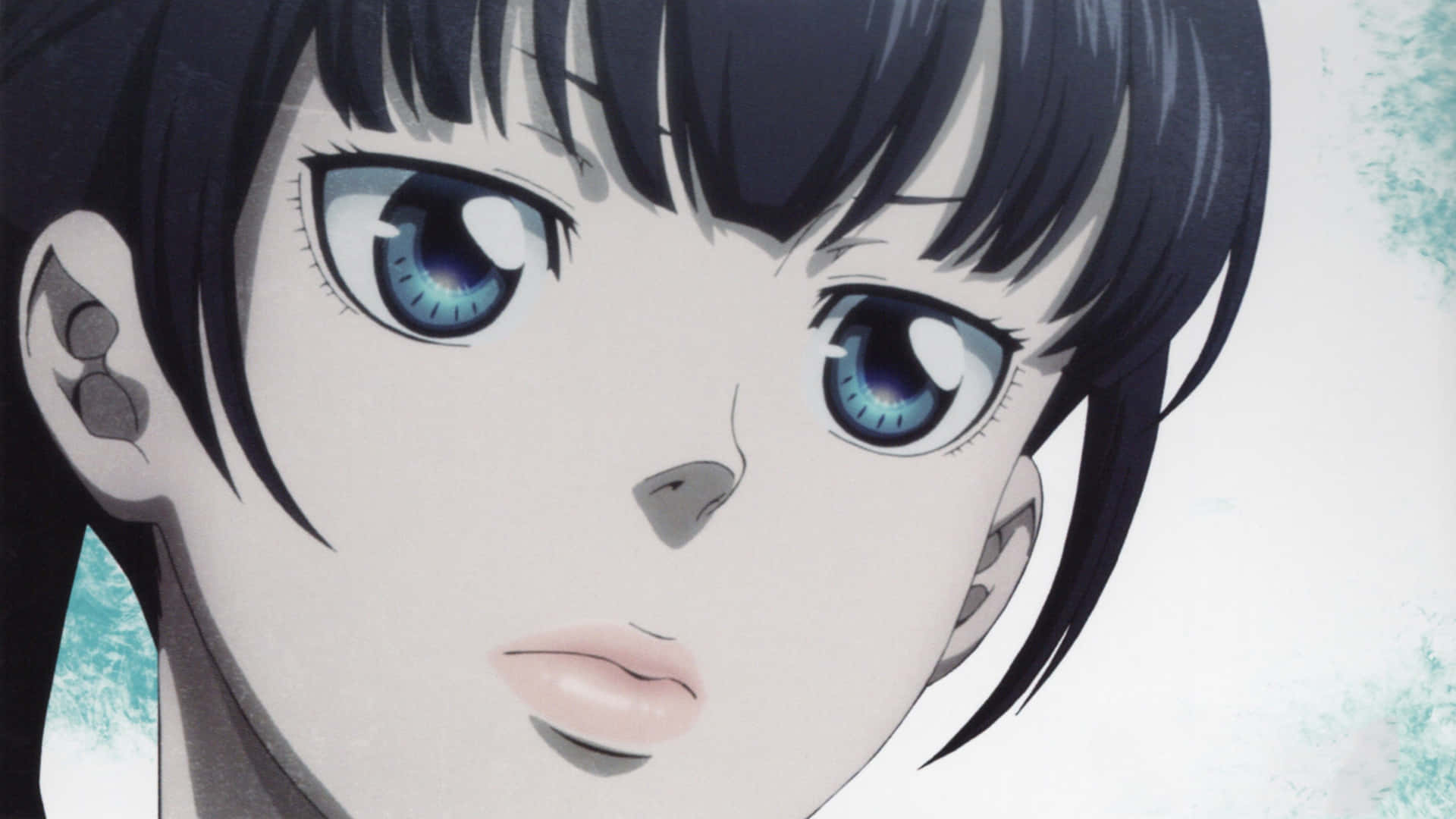Yayoi Kunizuka, blue eyes, dark hair, Full HD Desktop Wallpaper