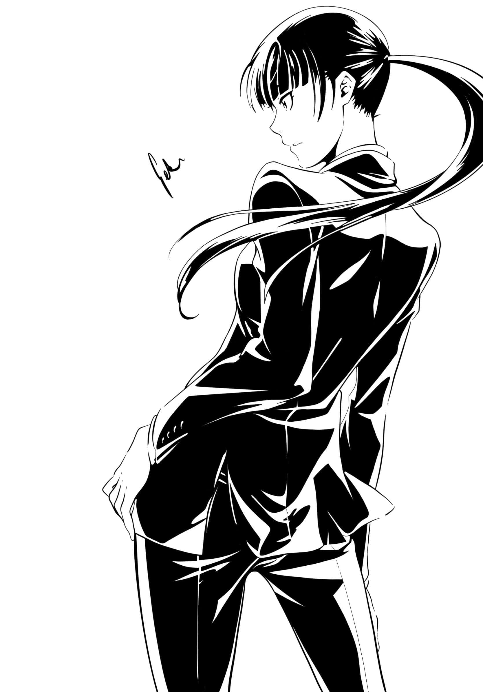 Yayoi Kunizuka, anime-style illustration, school uniform, Full HD Phone Wallpaper