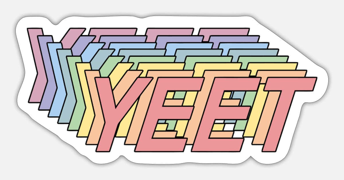 YEET, pink letters, rainbow gradient, SD Desktop Wallpaper