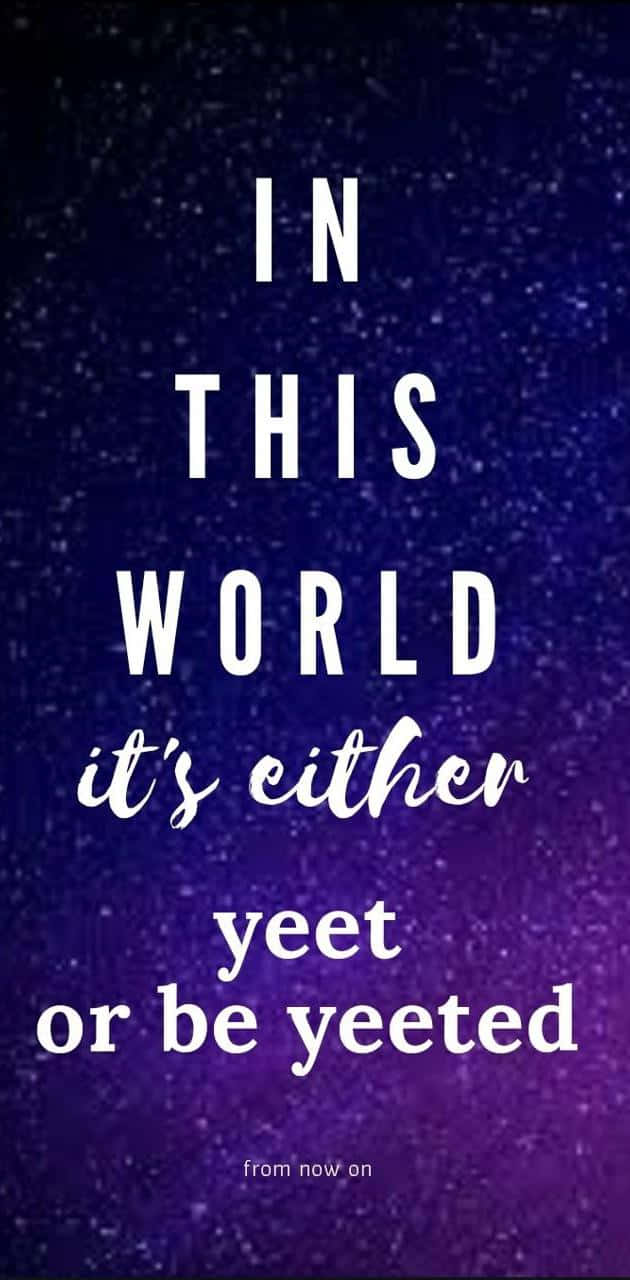 Yeet Or Be Yeeted, white text, sparkling purple and blue gradient background, HD Phone Wallpaper