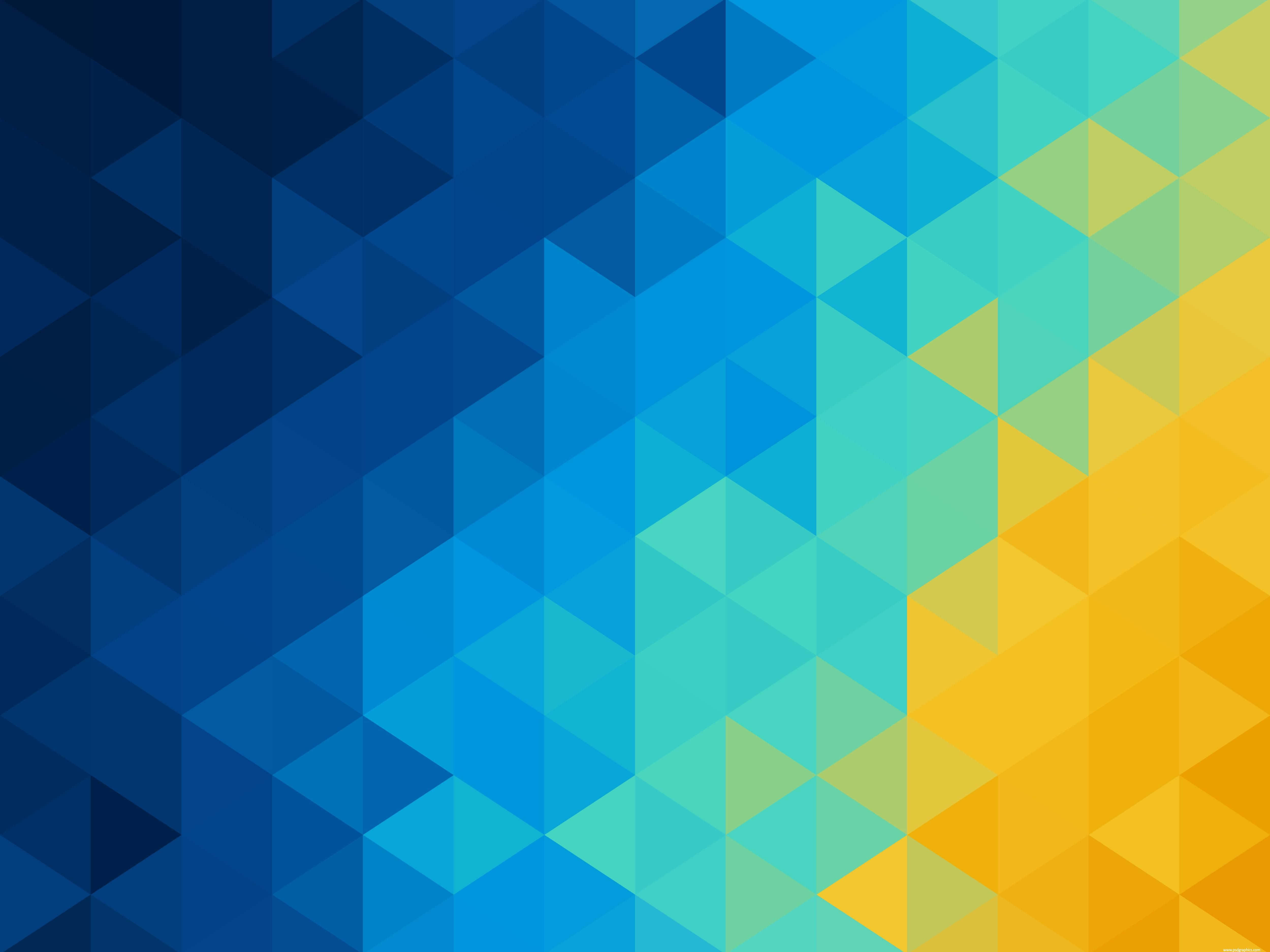 yellow abstract, blue to yellow gradient, triangles, 4K Desktop Wallpaper