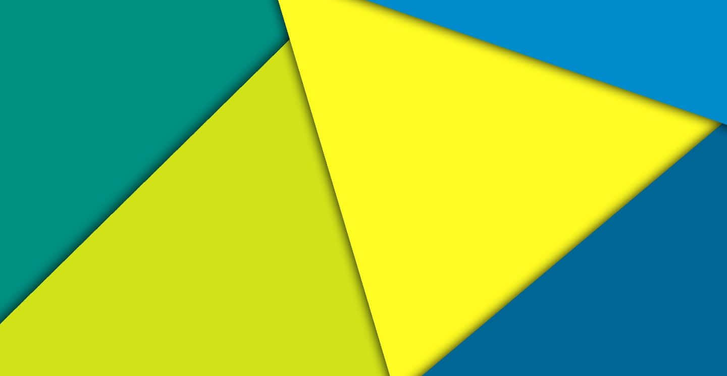 yellow triangle, teal yellow, blue, HD Desktop Wallpaper