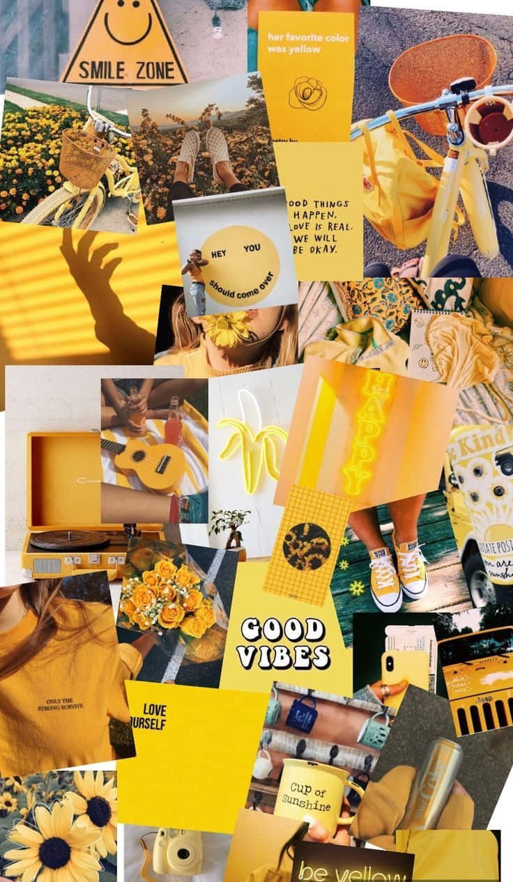 Yellow Aesthetic iPhone, sunflowers, smiles, SD Phone Wallpaper