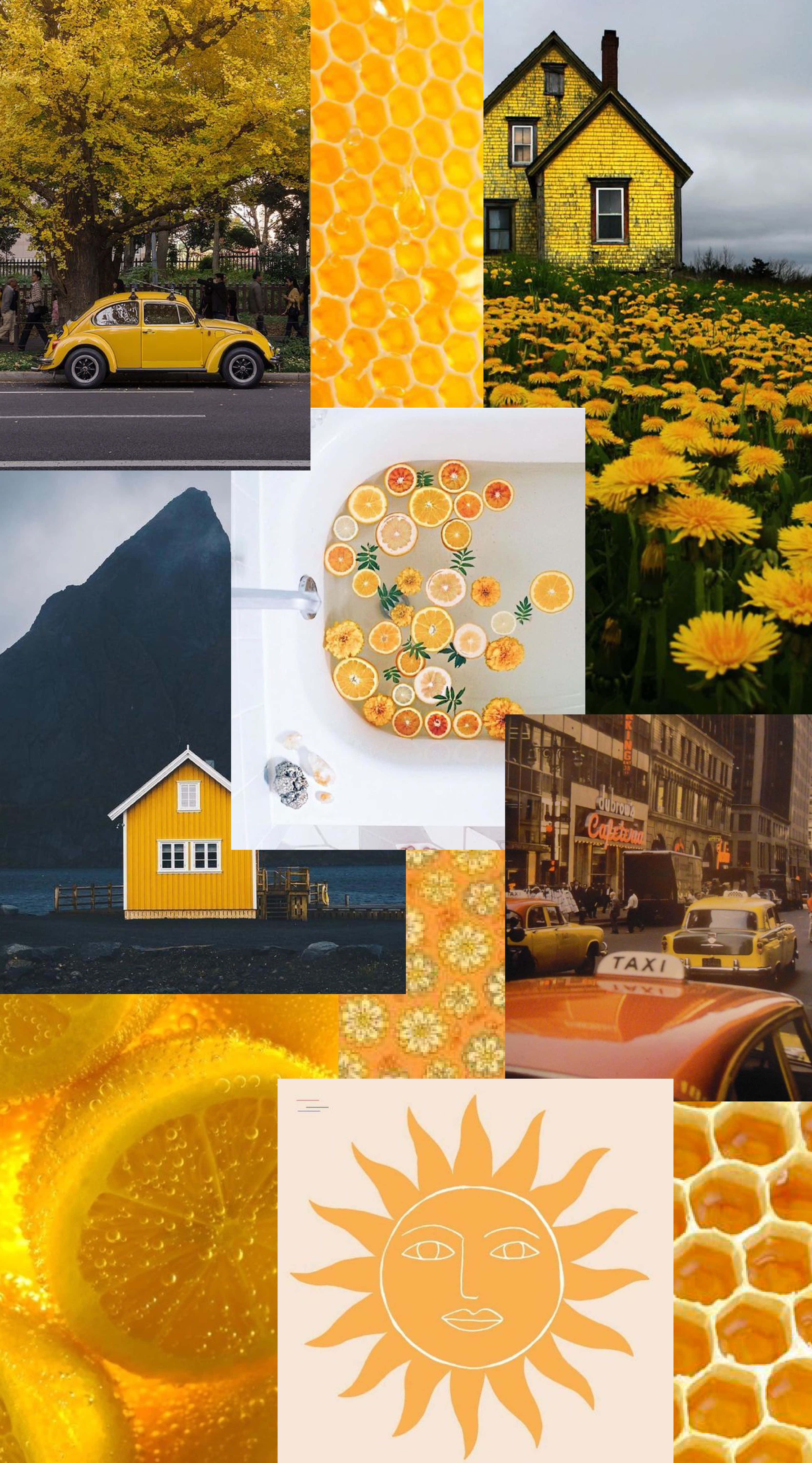 Yellow Aesthetic Phone, vibrant yellow, cars, 5K Phone Wallpaper