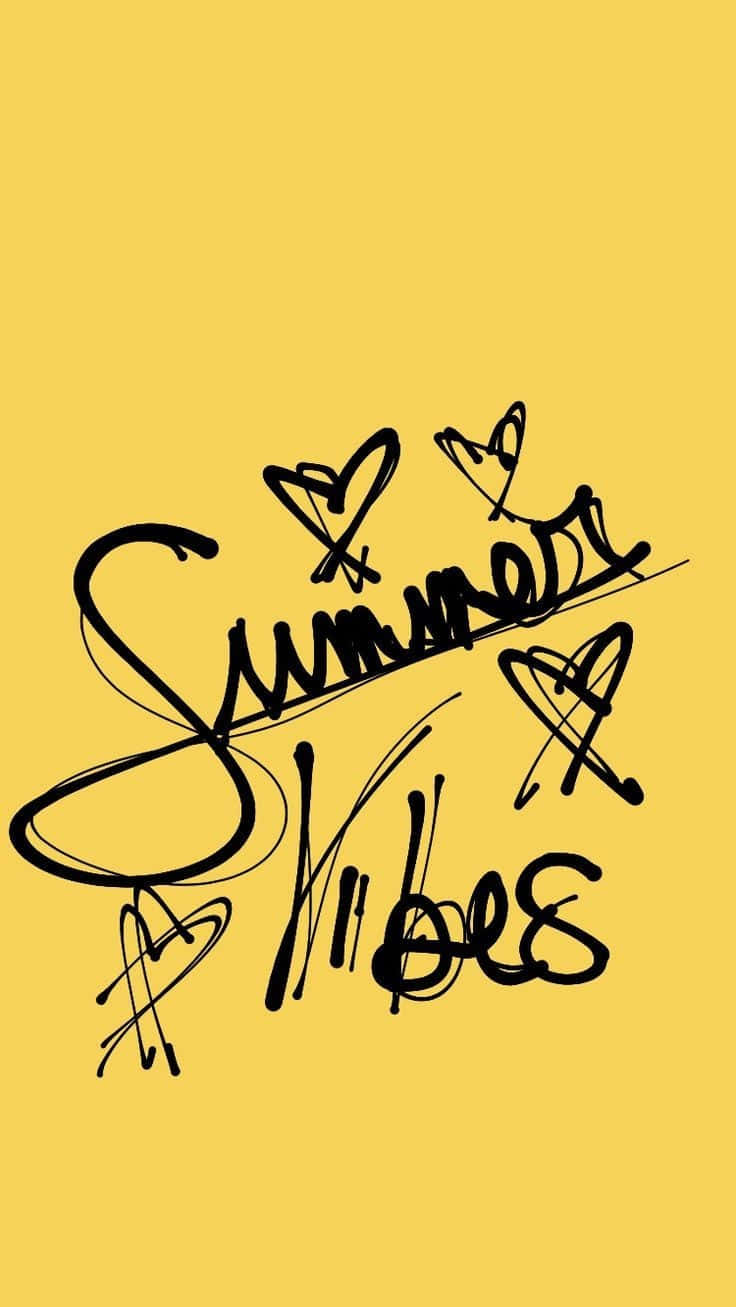 Summer Vibes, handwritten text, heart doodles, HD Phone Wallpaper