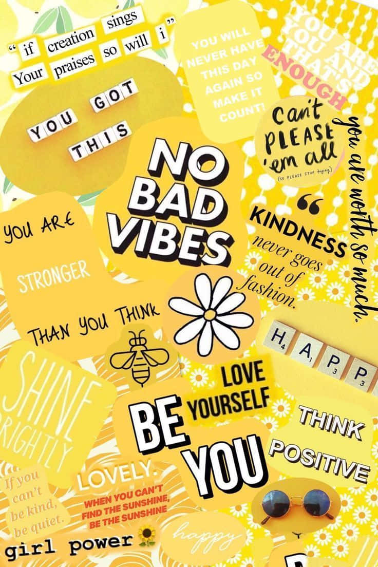 Yellow Aesthetic iPhone, vibrant yellow, motivational quotes, SD Phone Wallpaper