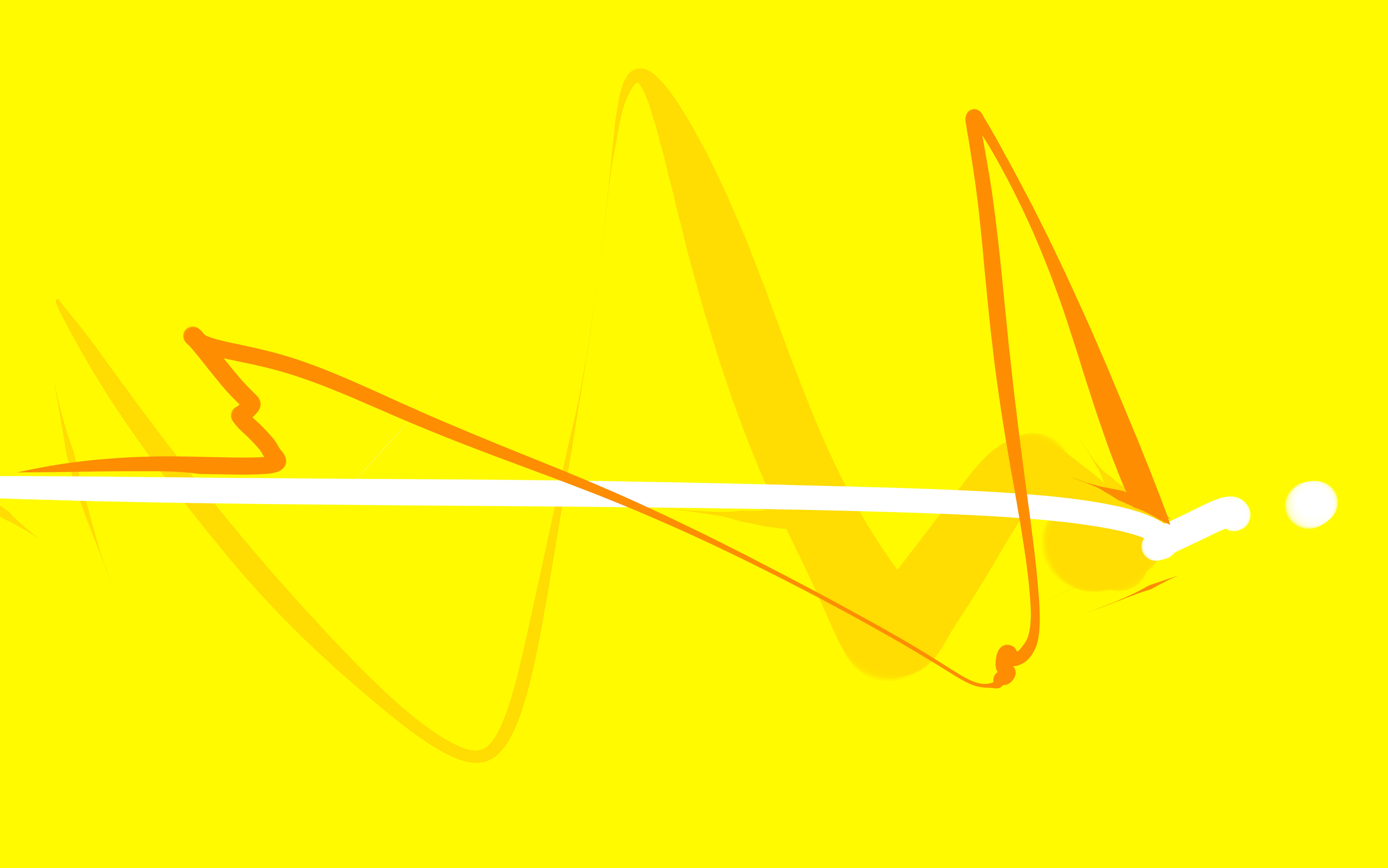 yellow aesthetic laptop, squiggly lines, vibrant yellow, 5K Desktop Wallpaper