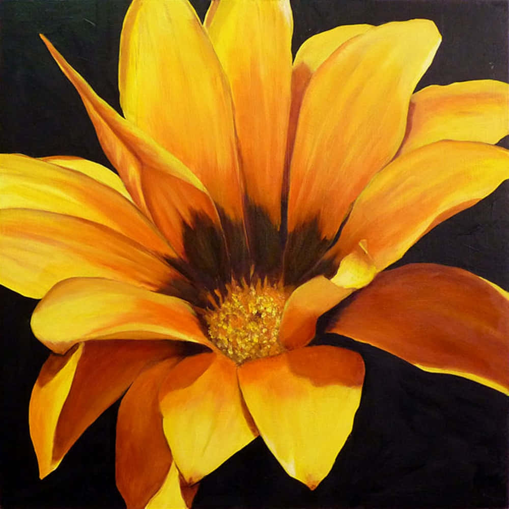 yellow art, radiant yellow, orange flower, SD Desktop Wallpaper