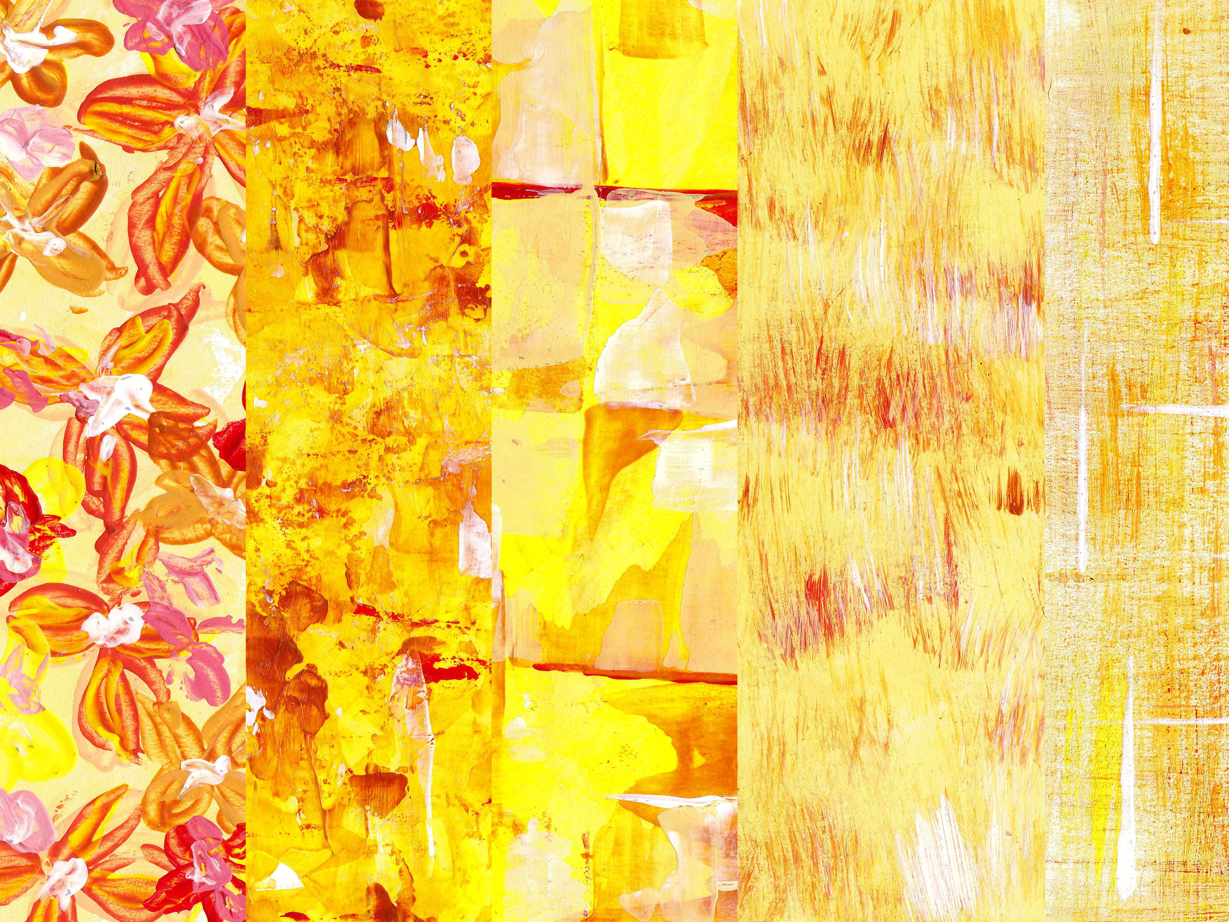 yellow art, abstract painting, warm yellows, 4K Desktop Wallpaper