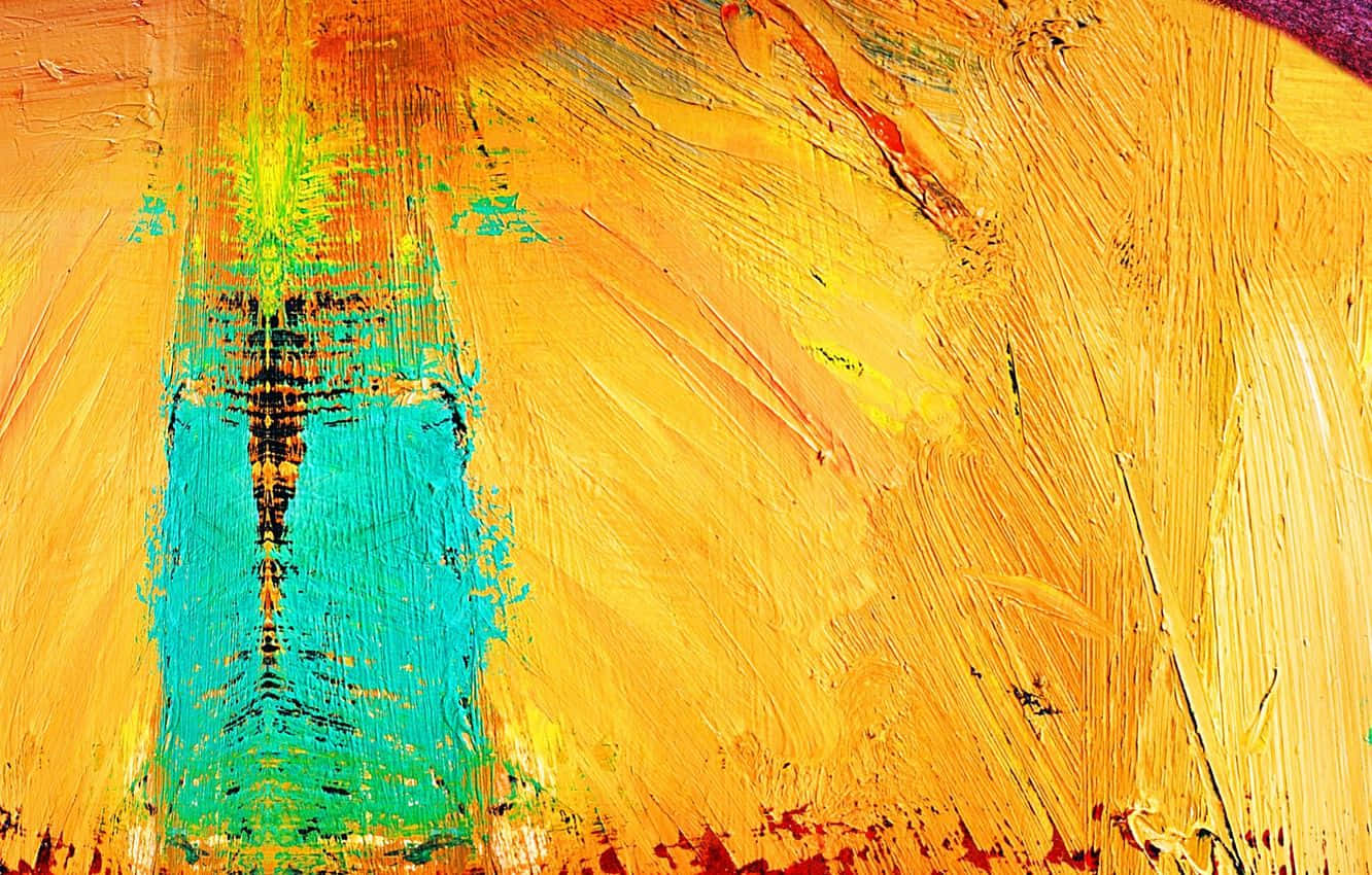yellow painting, abstract painting, orange yellow, HD Desktop Wallpaper