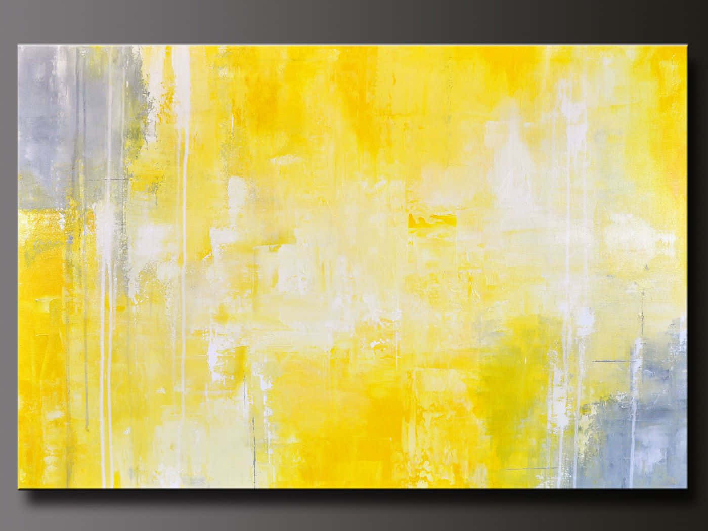 Vibrant Yellow Art, abstract painting, bold yellow, HD Desktop Wallpaper