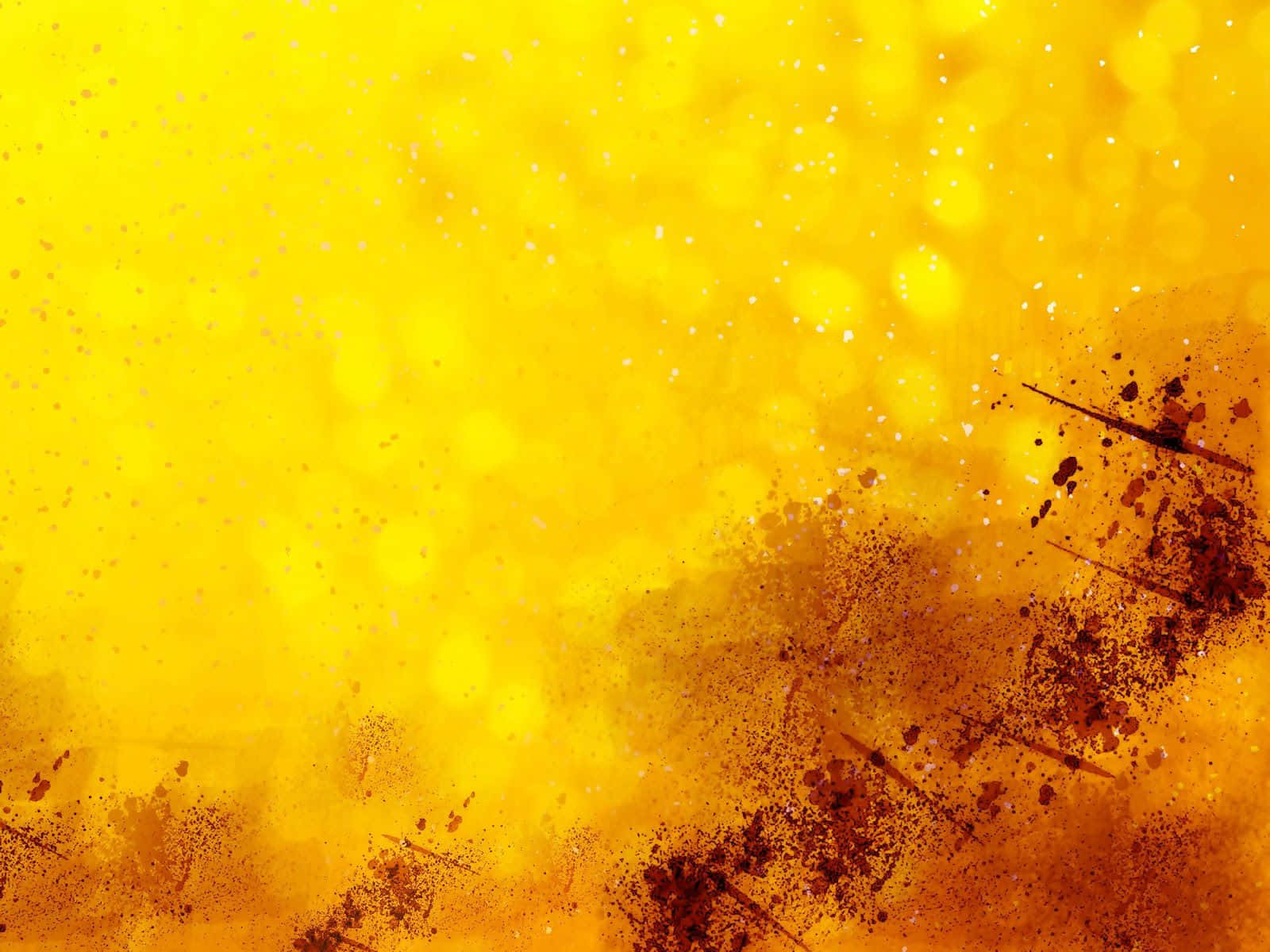 Vibrant Yellow Painting on Canvas, yellow background, bokeh lights, HD Desktop Wallpaper