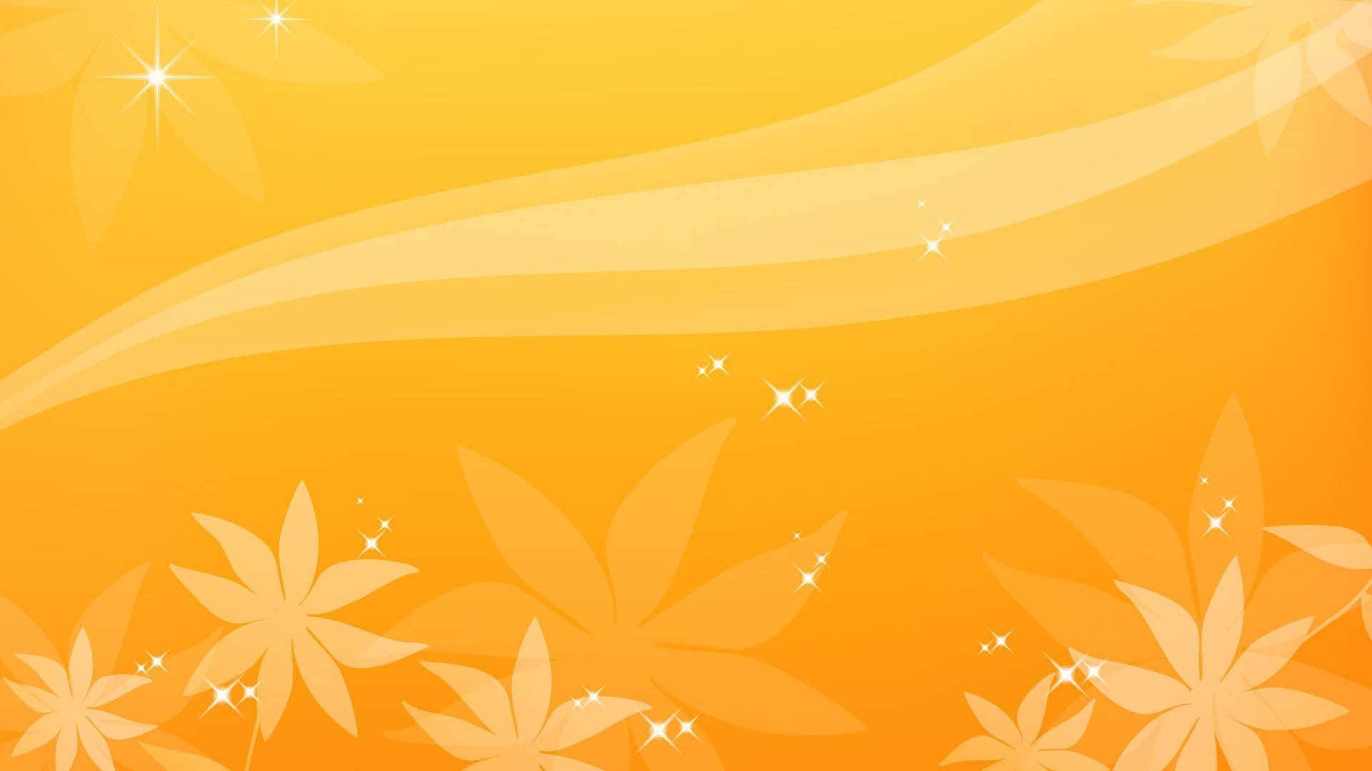 Vibrant Yellow Abstract Artwork, gradient yellow background, soft floral silhouettes, Full HD Desktop Wallpaper