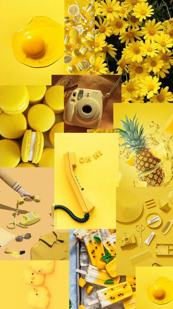 yellow aesthetic, tumblr, macarons, SD Phone Wallpaper