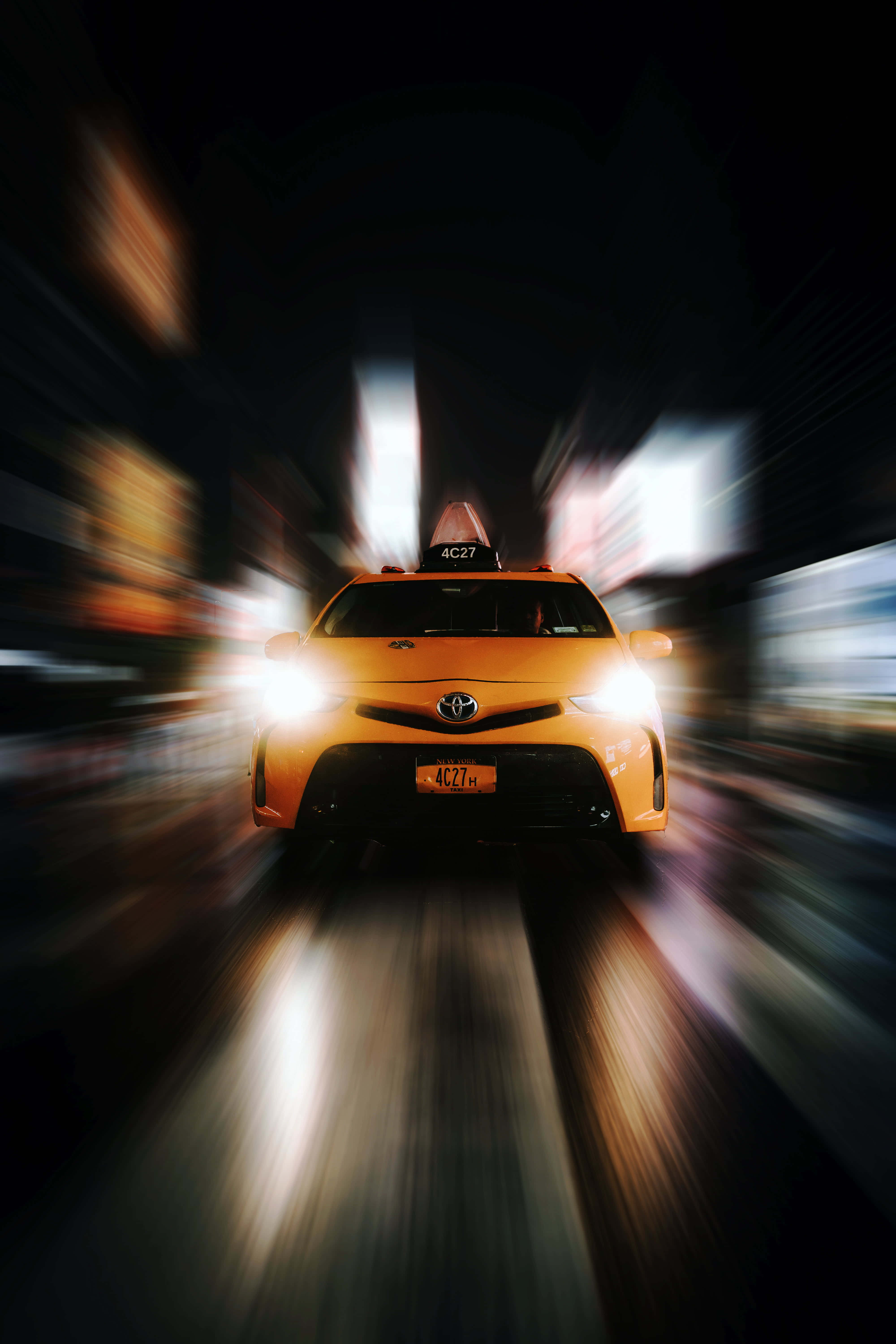 Yellow Cab, 4000 x 6000, city streets, 5K Phone Wallpaper