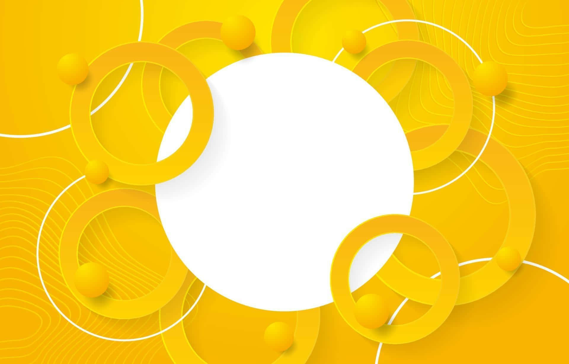 Yellow Circle, vibrant yellow, grey gradient background, Full HD Desktop Wallpaper