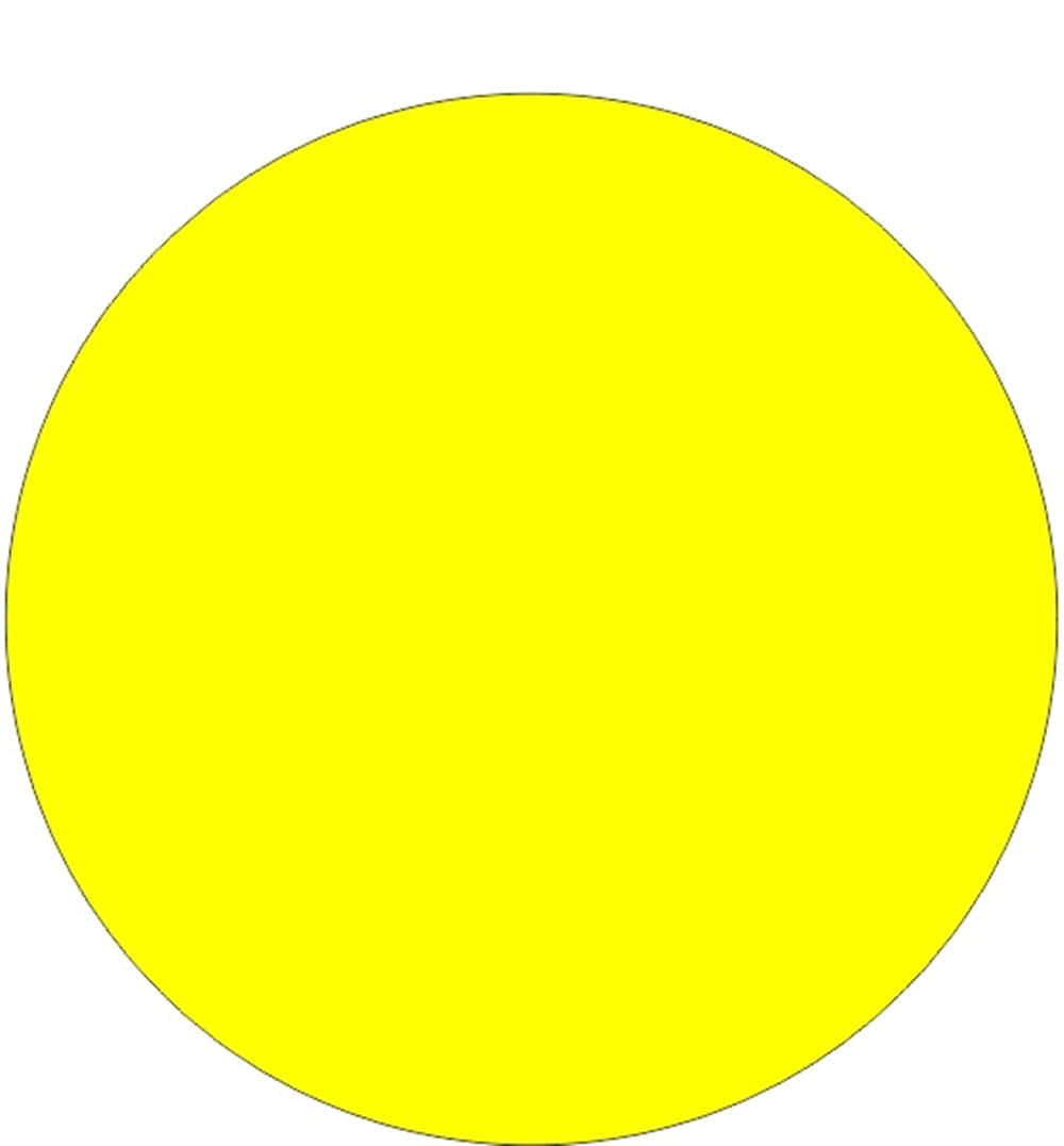 Yellow Circle, bright yellow, plain white background, SD Phone Wallpaper