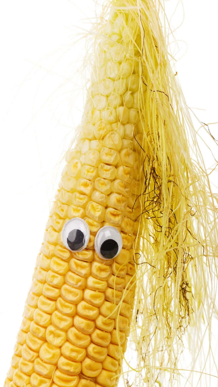 yellow corn, googly eyes, wispy husk strands, HD Phone Wallpaper