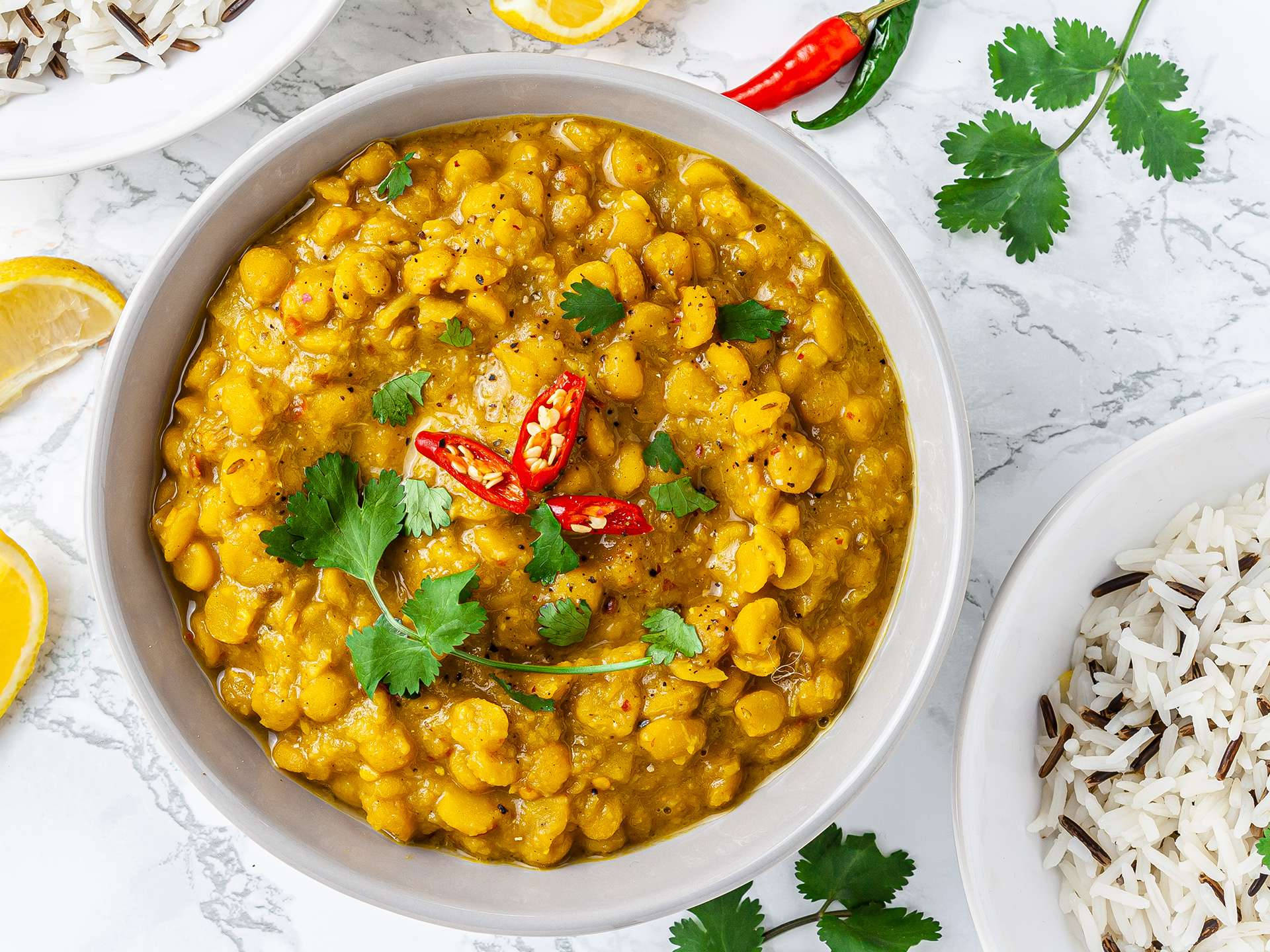 Yellow Curry, jeera rice, golden yellow dal, Full HD Desktop Wallpaper