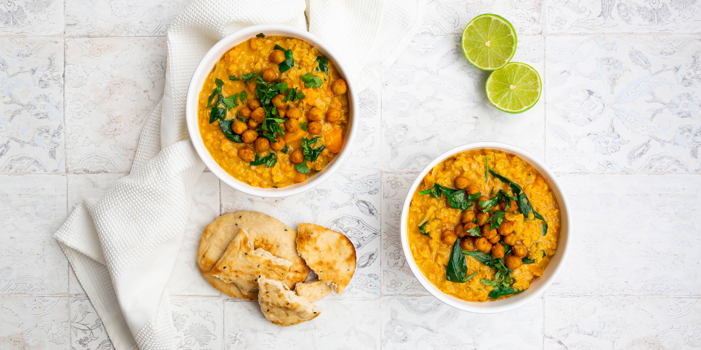 Yellow Curry, chickpea curry, flatbread, Full HD Desktop Wallpaper
