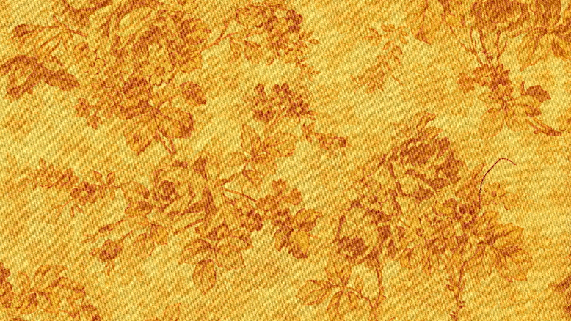 vintage yellow floral pattern, warm golden hues, roses, Full HD Desktop Wallpaper