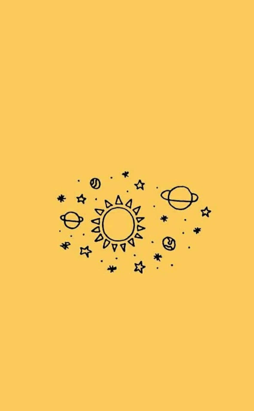 pastel yellow, solar system, sun, HD Phone Wallpaper