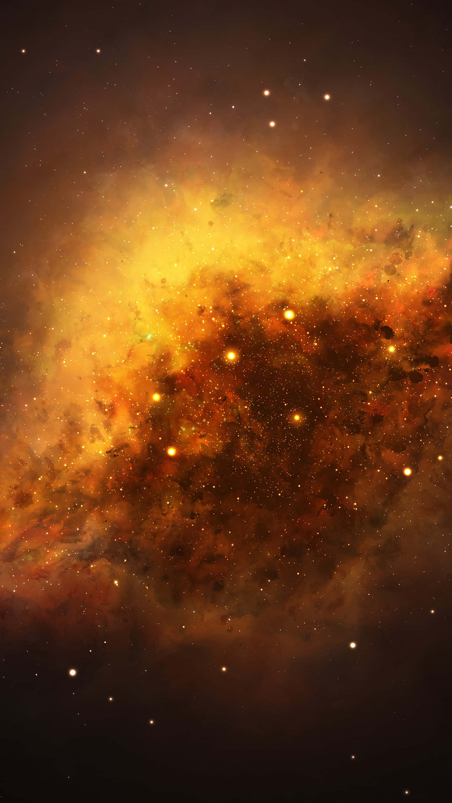 Yellow Galaxy, 1440 x 2560, cosmic nebula, 2K Phone Wallpaper