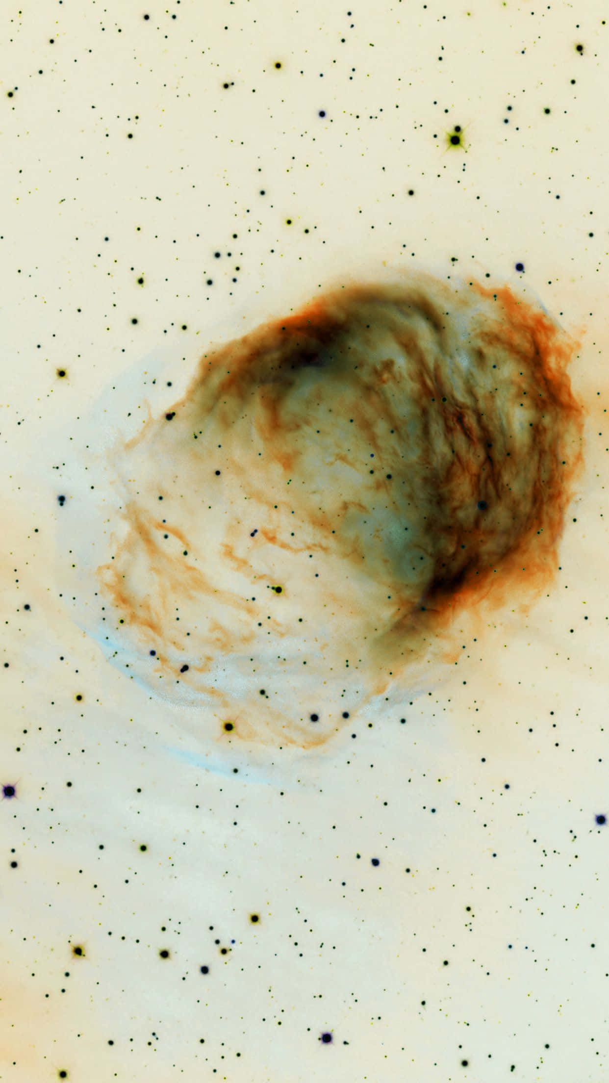 Yellow Galaxy, swirling cosmic nebula, orange and blue hues, Full HD Phone Wallpaper