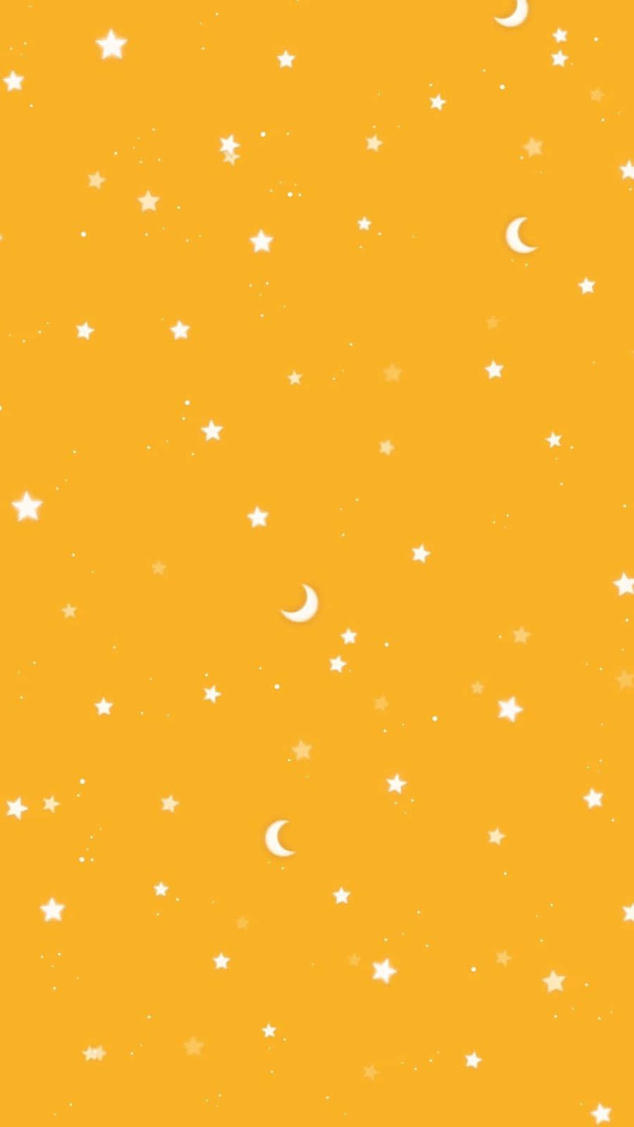 Yellow Galaxy, yellow background, white stars, HD Phone Wallpaper