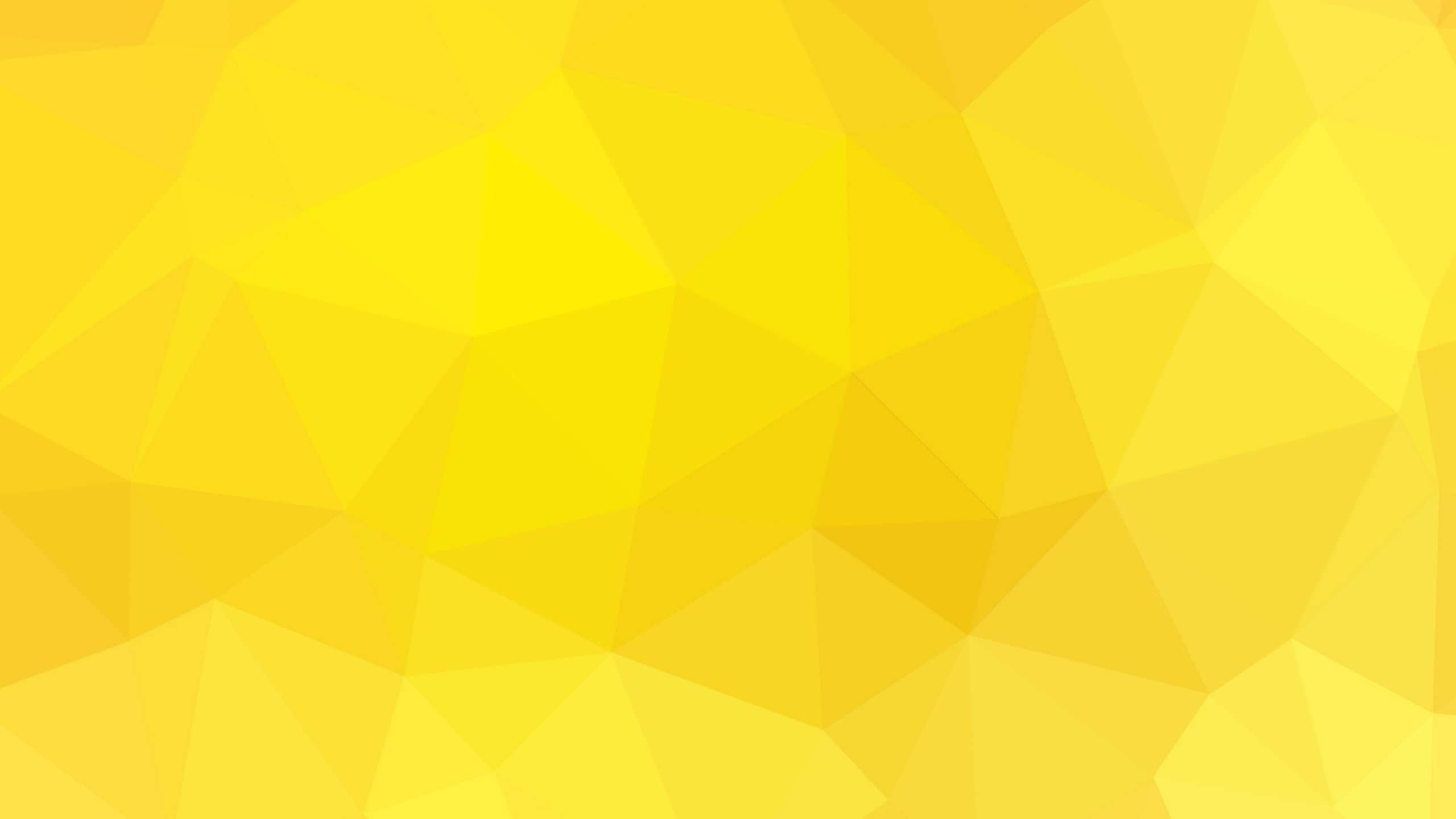 Vibrant Yellow Geometric Patterns, yellow abstract background, soft triangular facets, 2K Desktop Wallpaper
