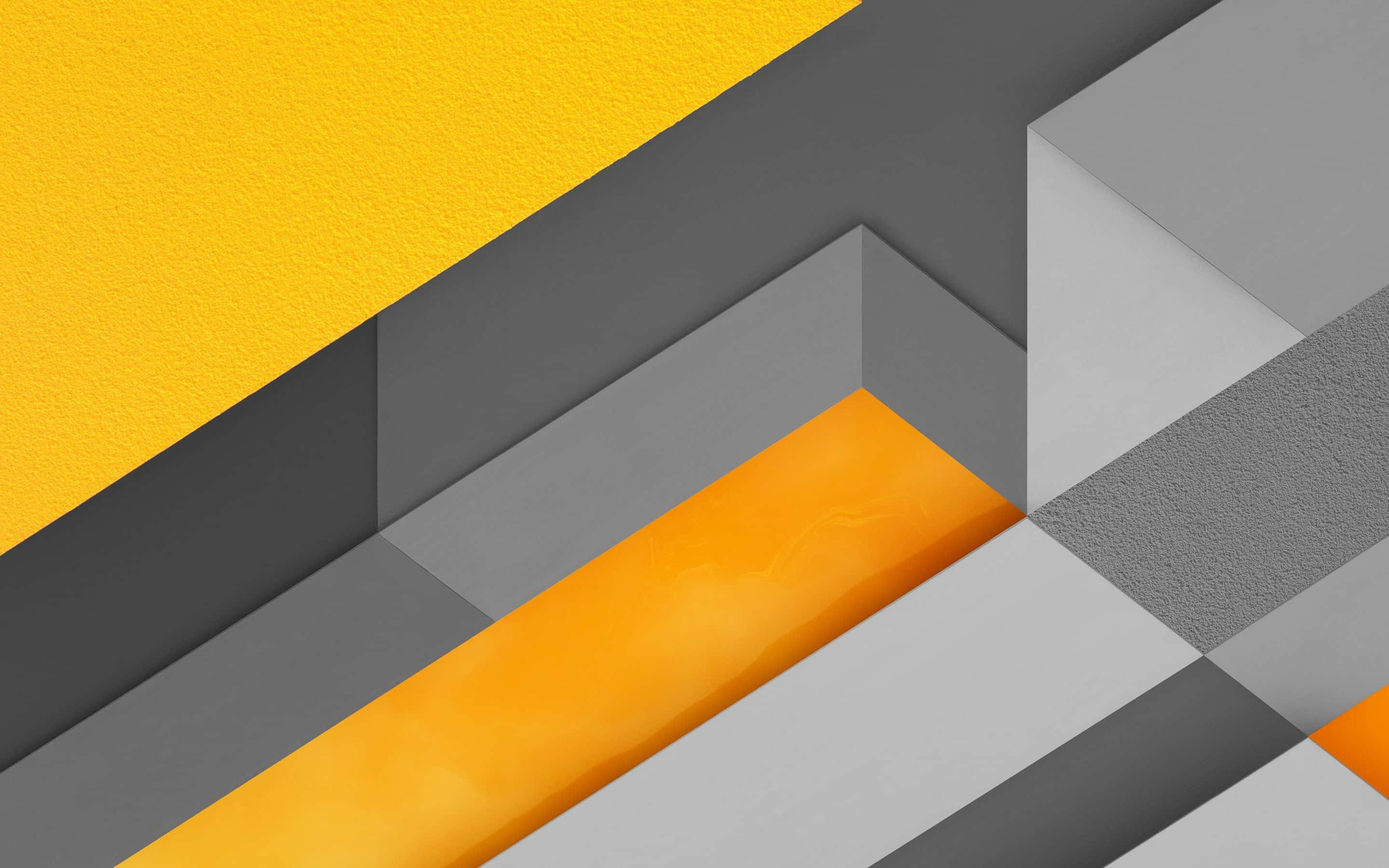 Vibrant Yellow Geometric Pattern, yellow, orange, 2K Desktop Wallpaper