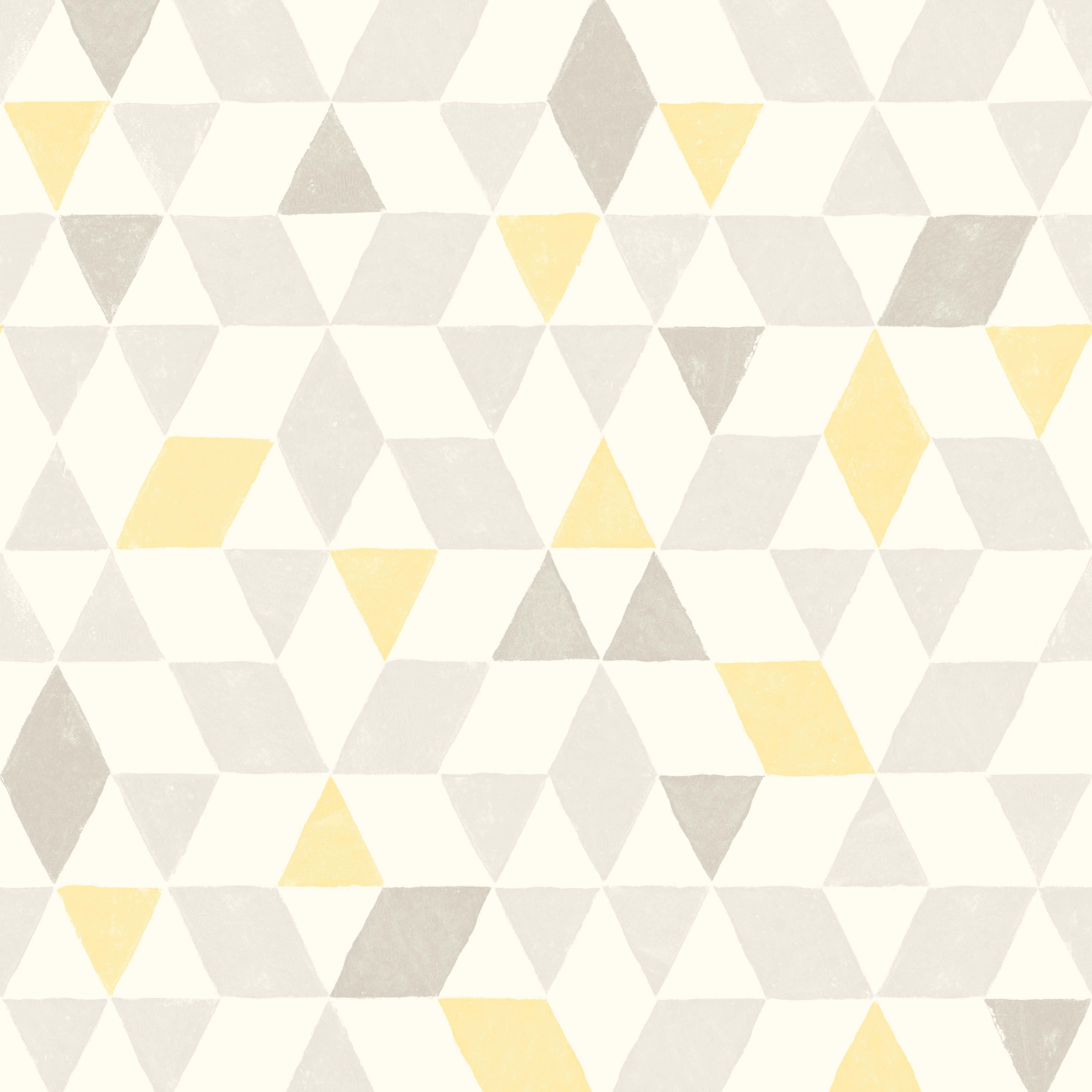 Dynamic Yellow Geometry, interlocking triangles, soft yellow gray, 4K Desktop Wallpaper