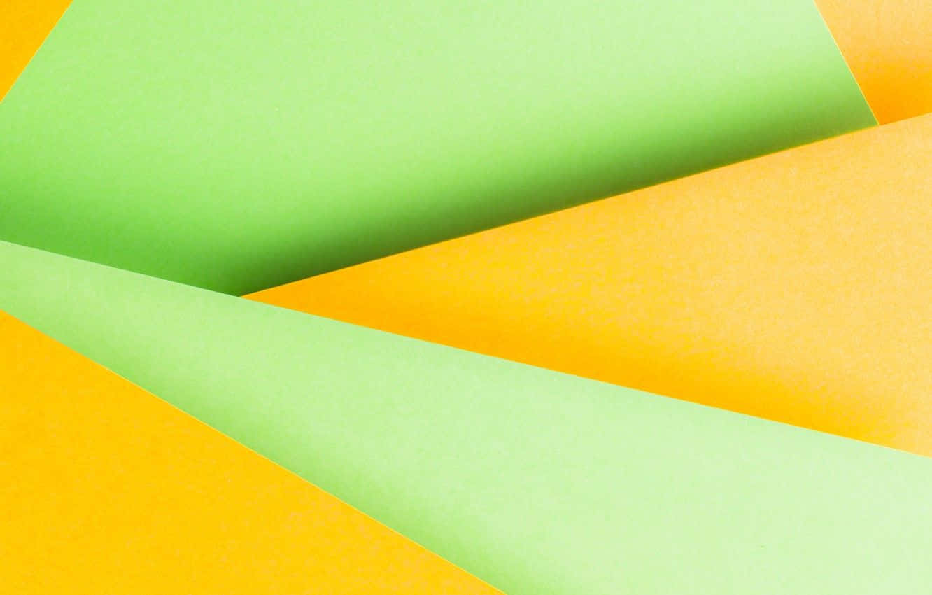 Vibrant Yellow Geometric, yellow paper sheets, green and yellow, HD Desktop Wallpaper