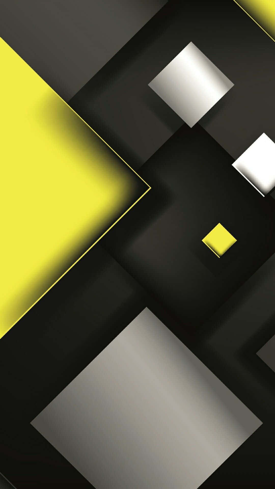 Yellow Geometric, black, white, Full HD Phone Wallpaper