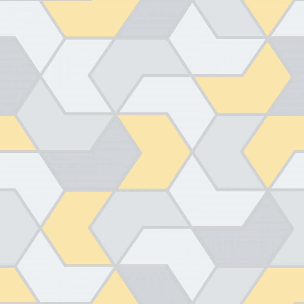 yellow geometric, interlocking hexagons, soft yellow, SD Desktop Wallpaper