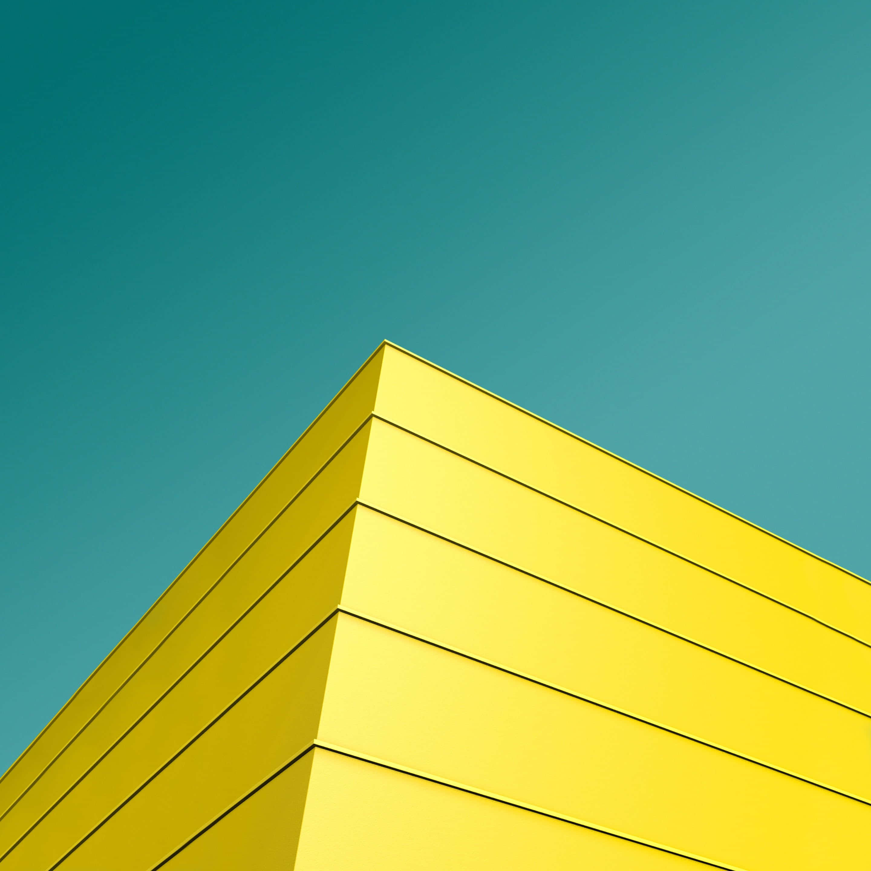 yellow geometric, 2880 x 2880, bold yellow building corner, 2K Desktop Wallpaper