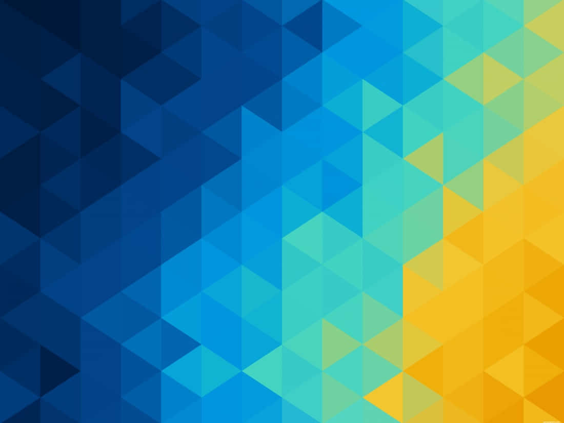 yellow geometric, blue to yellow gradient, triangles, SD Desktop Wallpaper