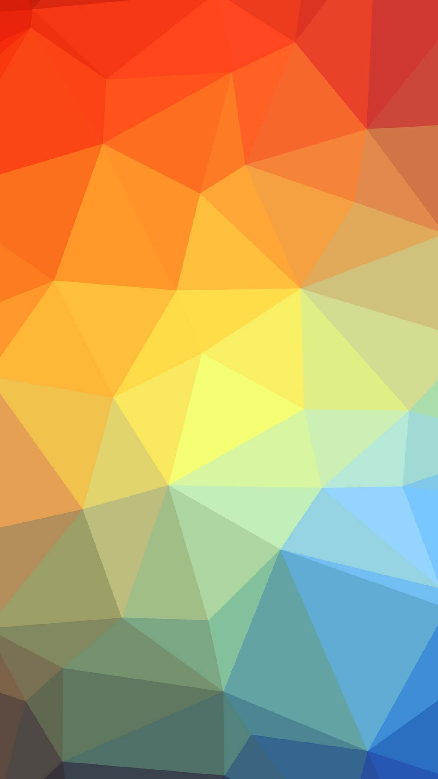 Yellow Geometric, vibrant yellow geometric pattern, warm orange to cool blue gradient, 2K Phone Wallpaper
