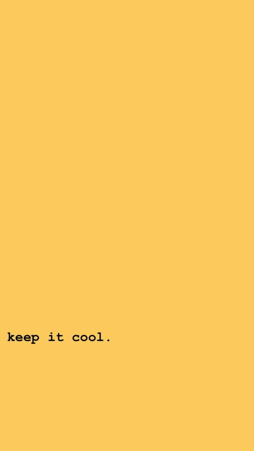 cool yellow, keep it cool, minimalist yellow background, HD Phone Wallpaper