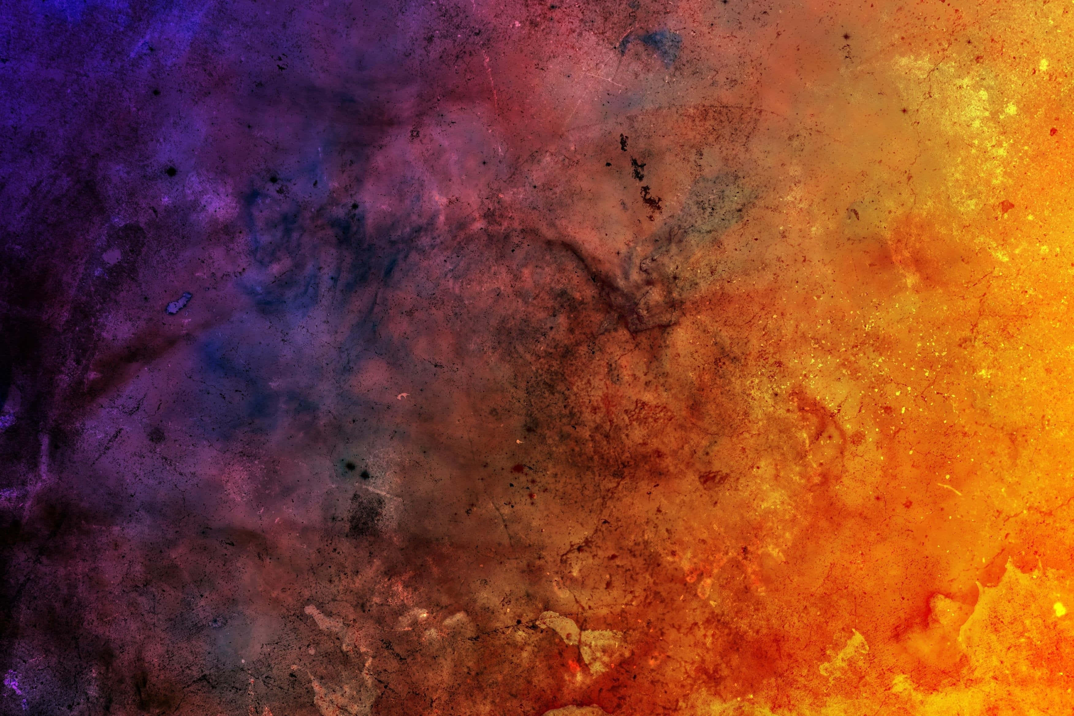 Yellow Grunge, watercolor gradient, deep purple, 2K Desktop Wallpaper