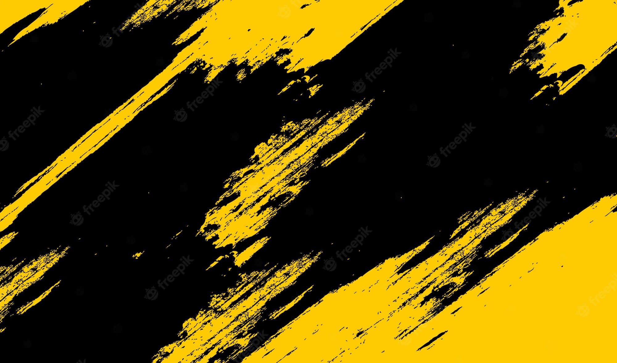 yellow, black, diagonal brushstrokes, Full HD Desktop Wallpaper