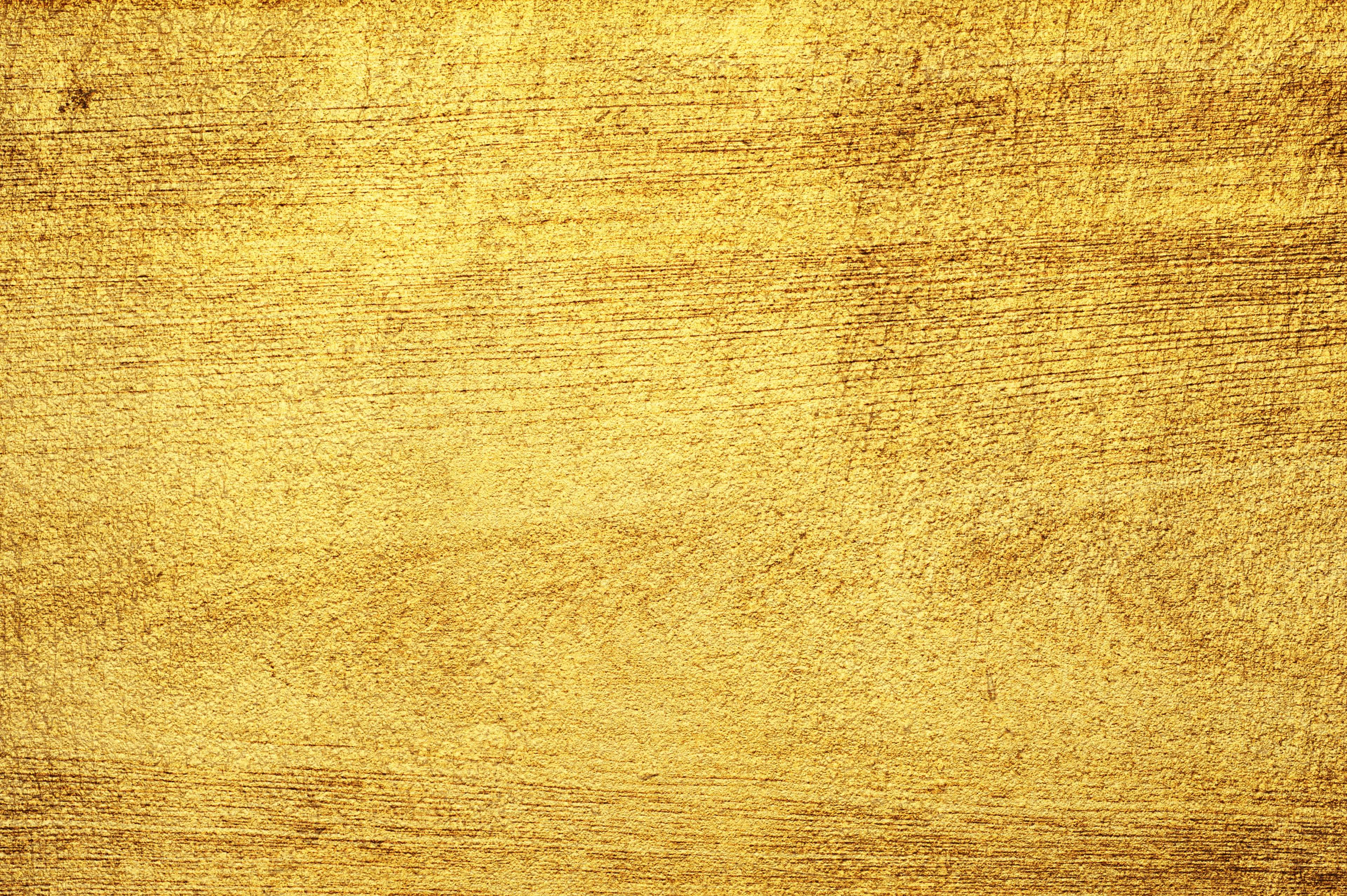 yellow grunge, gold surface, brushed metallic streaks, 4K Desktop Wallpaper