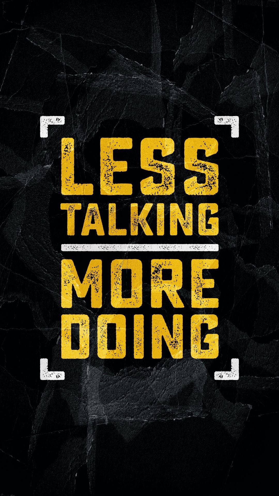 Yellow HD iPhone, Bold yellow text, cracked black background, Full HD Phone Wallpaper