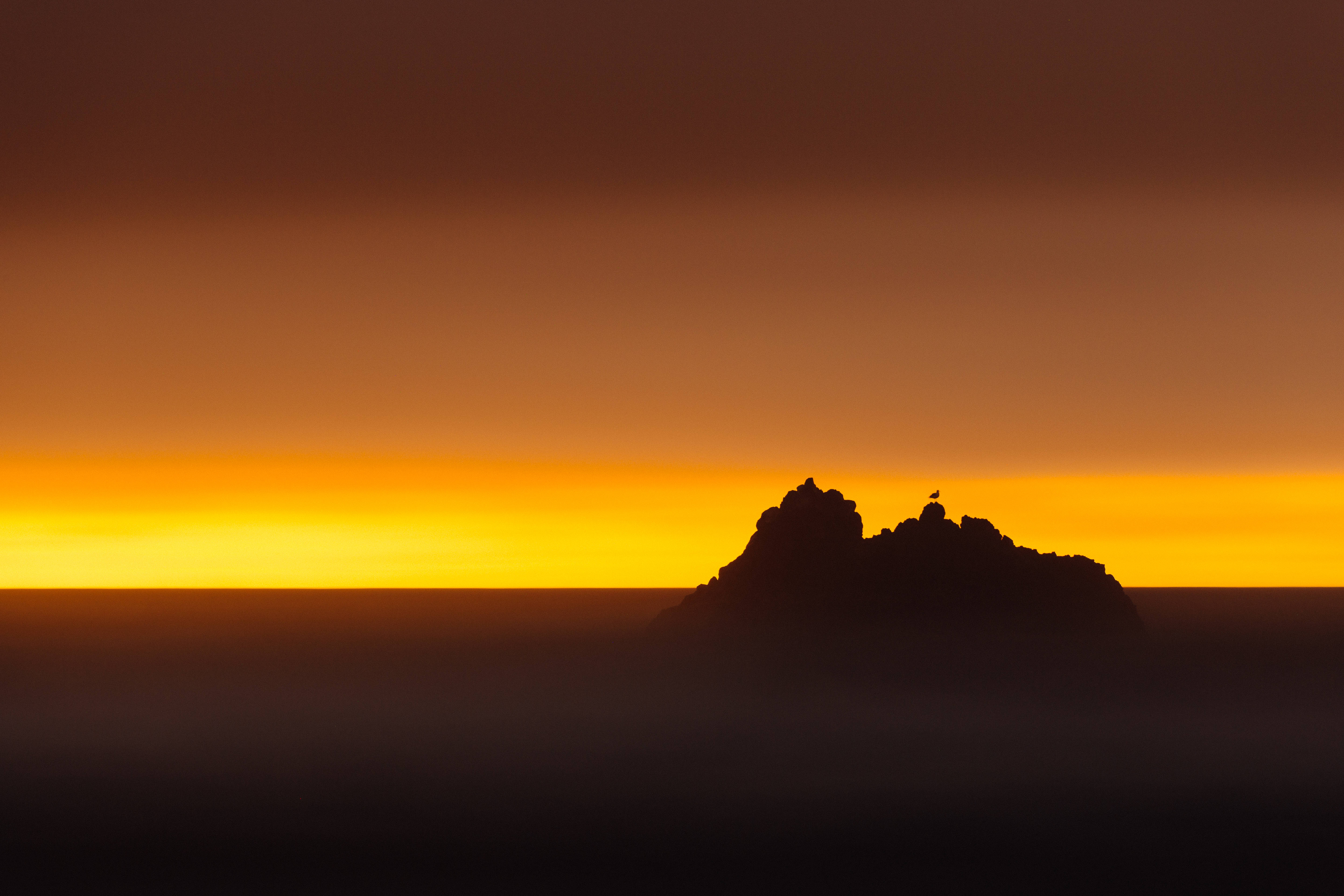 Yellow HD, sunset, horizon, 5K Desktop Wallpaper