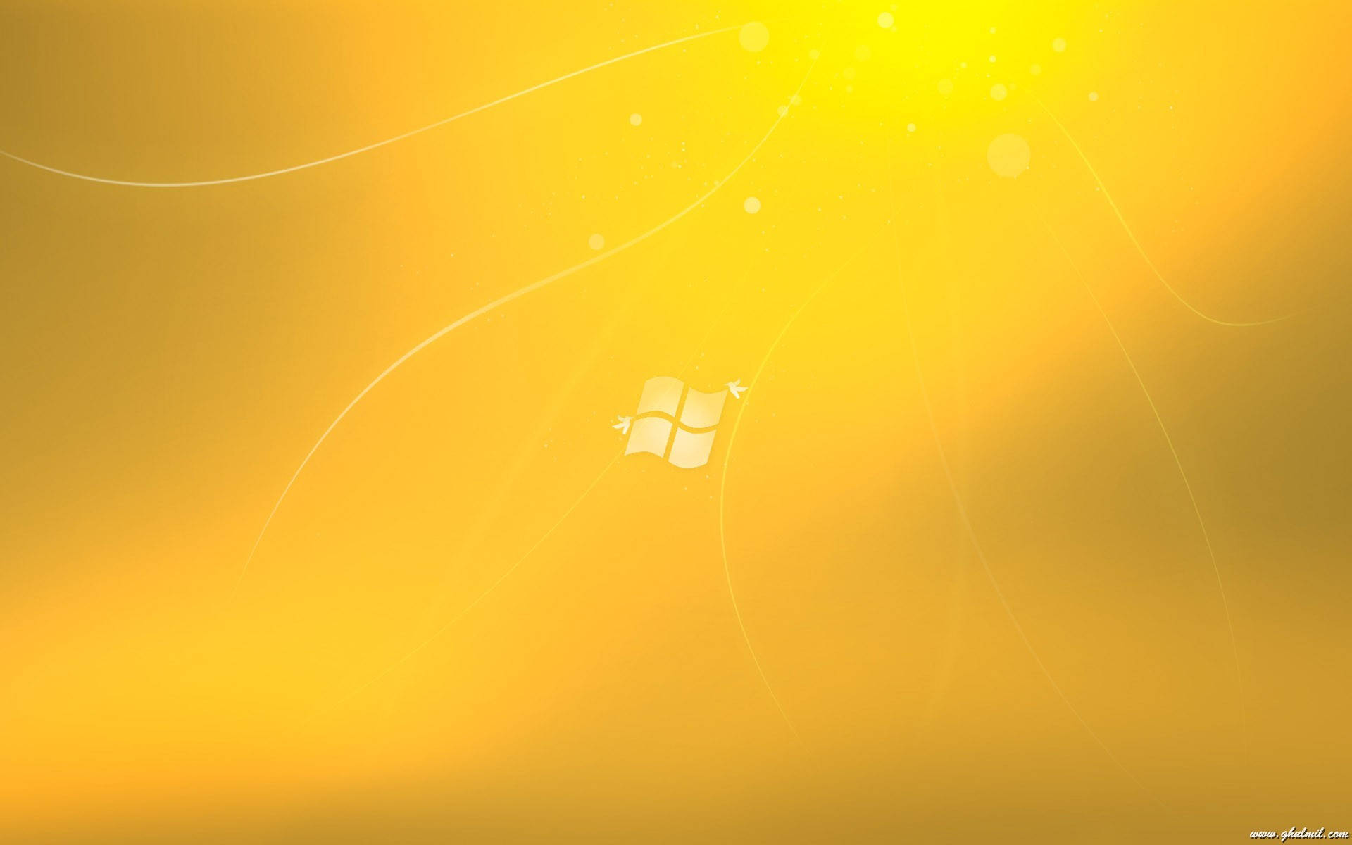 Yellow HD, Windows logo, glowing golden gradient, Full HD Desktop Wallpaper
