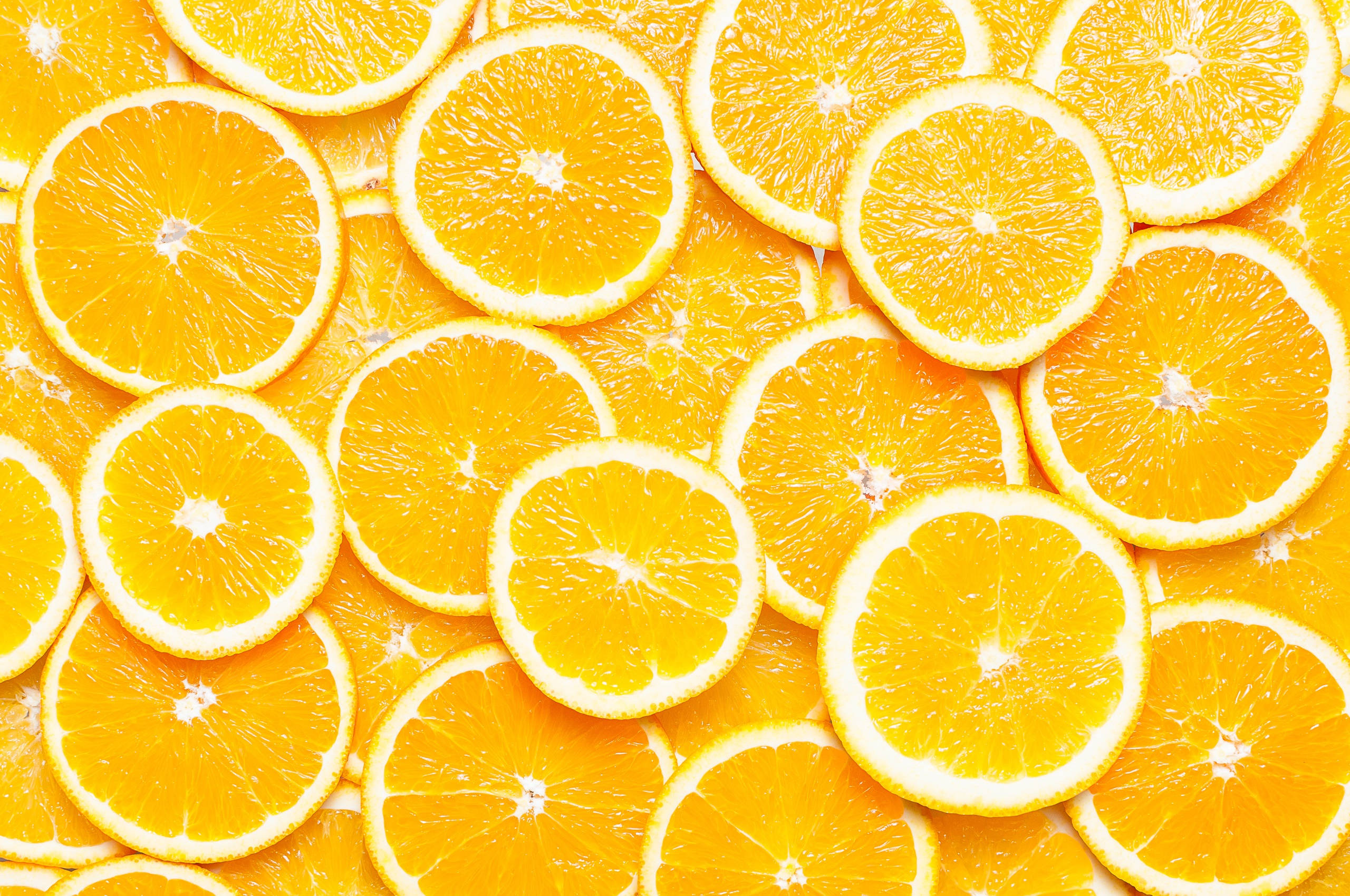 Yellow HD, citrus slices, orange, 2K Desktop Wallpaper