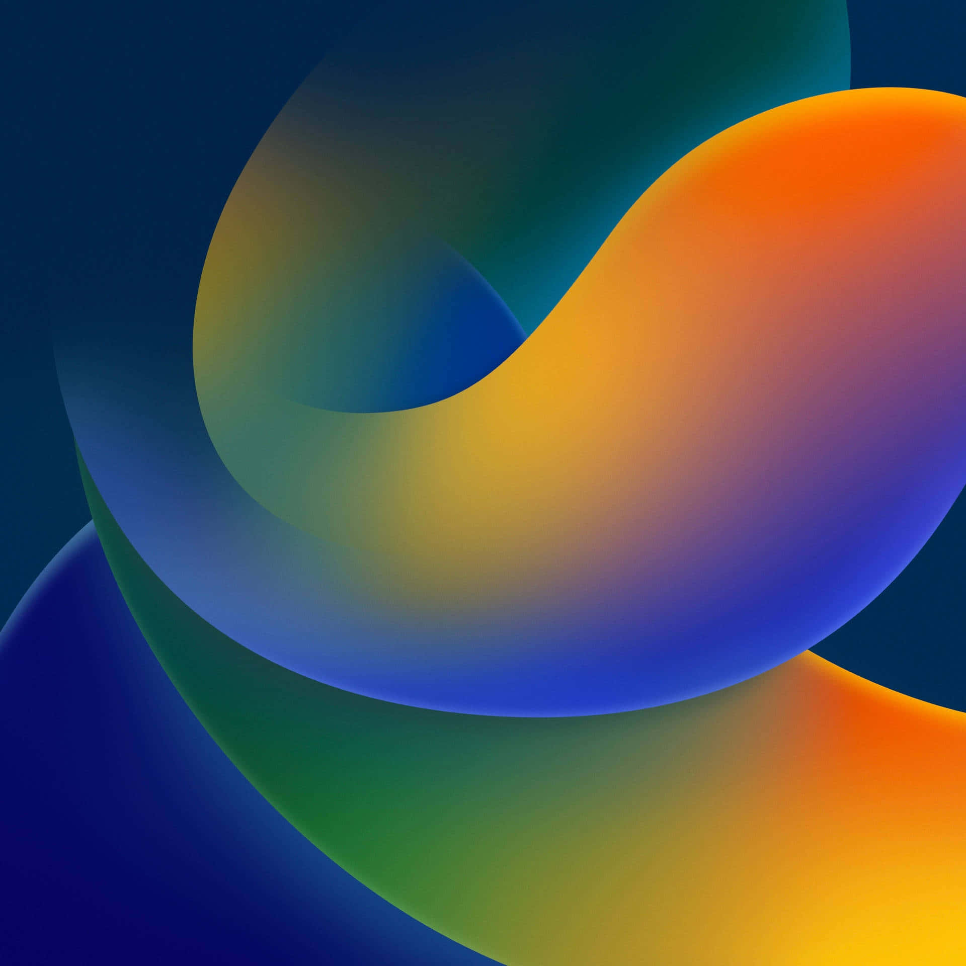 Yellow Wave Green iPad, blue green yellow orange, gradient hues, Full HD Desktop Wallpaper